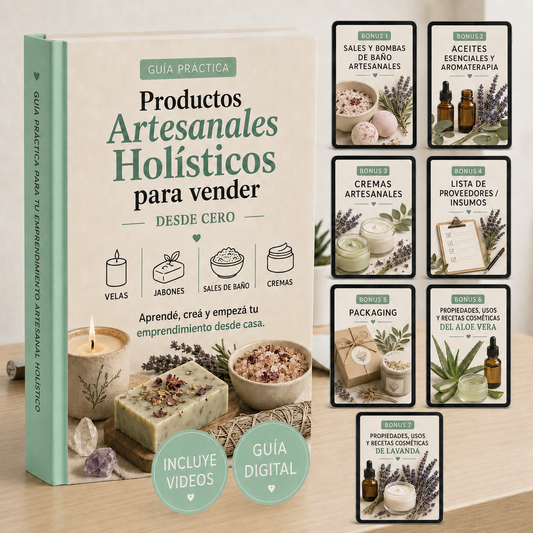 Guía paso a paso de Artesanías del Aroma (Velas , Jabones, cremas y Sales Holísticas) + 7 Bonos de 🎁 Regalo
